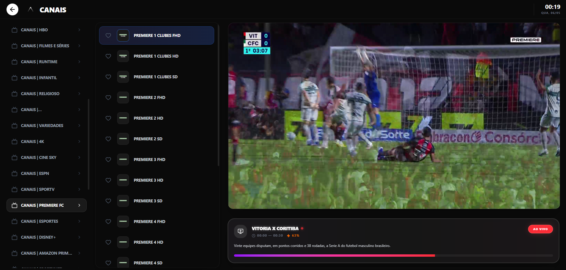 Player web: vitrine de filmes
